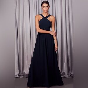 Lulu's Air of Romance Navy Blue Maxi Dress Size Medium